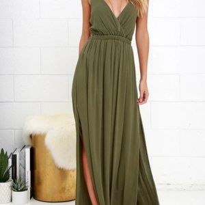 Lulu's Olive Green Maxi Dress